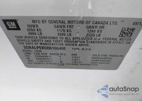 2013 Chevrolet Equinox 2Lt from USA, damaged, VIN 2GNALPEK5D6166498